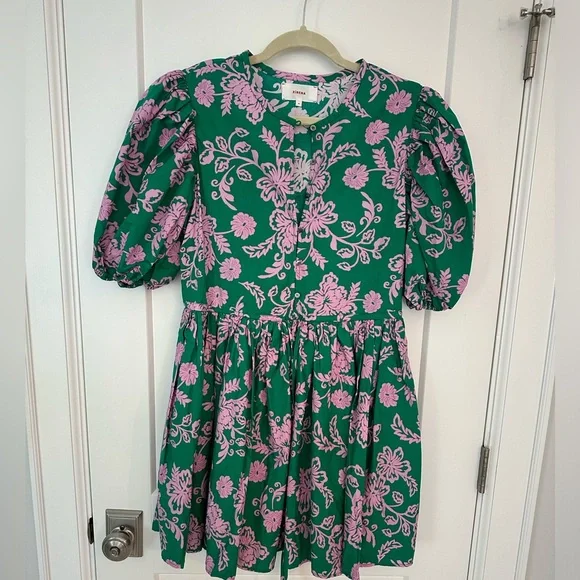 green emerald velvet dress Xirena Leyla Ruffle Strap Maxi Dress Green Cotton Gauze Size Medium   Celebrity Owned
